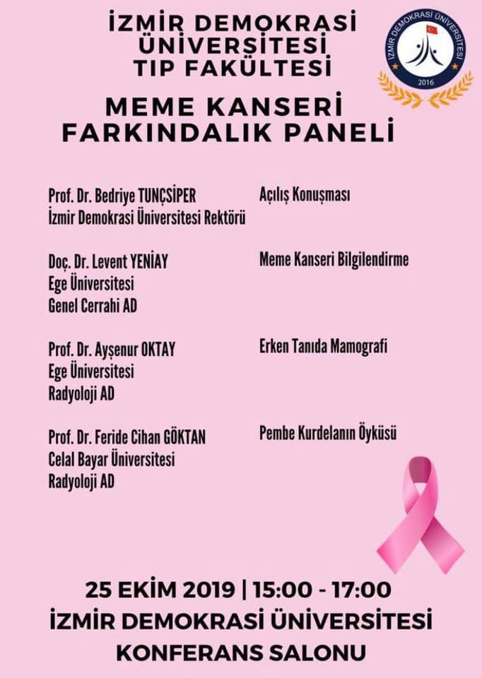İzmir Demokrasi Üniversitesi Tıp Fakültesi Panelleri-Meme Kanseri Farkındalık Paneli 